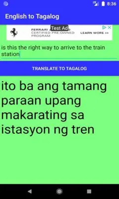 English to Tagalog Translator android App screenshot 1